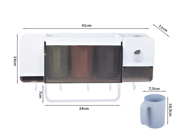 Organisateur de gobelets pour brosses à dents distributeur de dentifrice