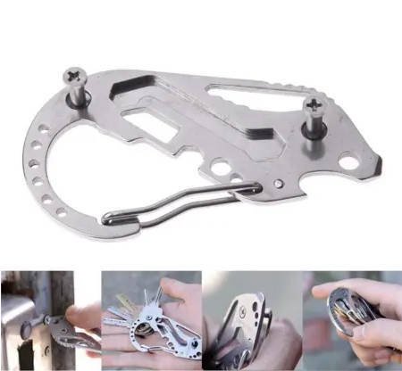 Porte-clés mousqueton de survie multitool