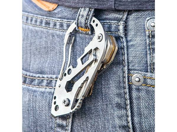 Porte-clés mousqueton de survie multitool