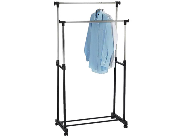 Porte-vêtements sur roulettes double grand pour chambre à coucher couloir