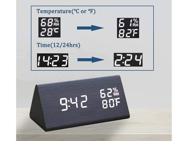 Réveil électronique thermomètre hygromètre