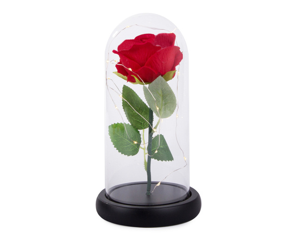 Rose éternelle en verre cadeau boîte lumineuse led