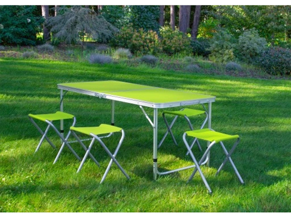 Table de tourisme table de camping pliante grande 4 chaises valise