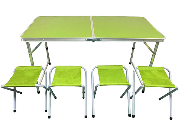 Table de tourisme table de camping pliante grande 4 chaises valise