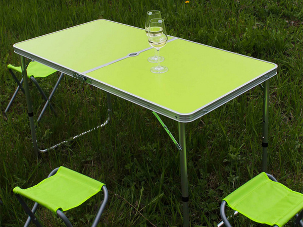 Table de tourisme table de camping pliante grande 4 chaises valise