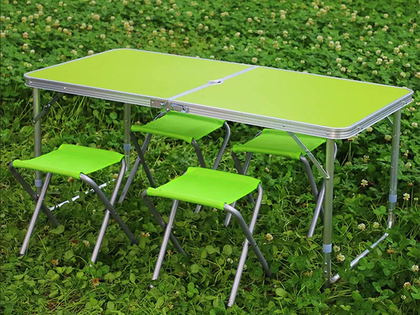 Table de tourisme table de camping pliante grande 4 chaises valise