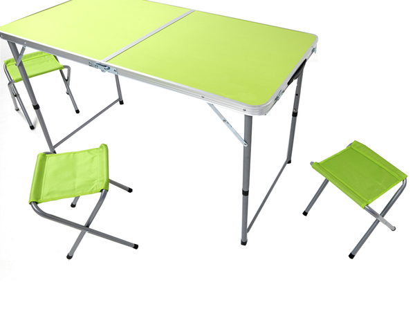 Table de tourisme table de camping pliante grande 4 chaises valise