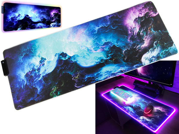 Tapis de souris de jeu rétroéclairé par led rgb