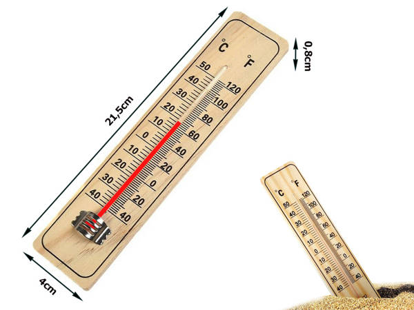 Thermomètre de maison en bois pour l'extérieur et l'intérieur