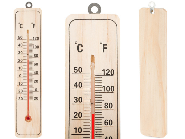 Thermomètre domestique en bois pour l'intérieur et l'extérieur