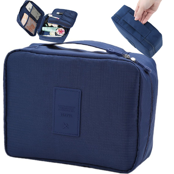 Trousse de maquillage organisateur de voyage bleu marine