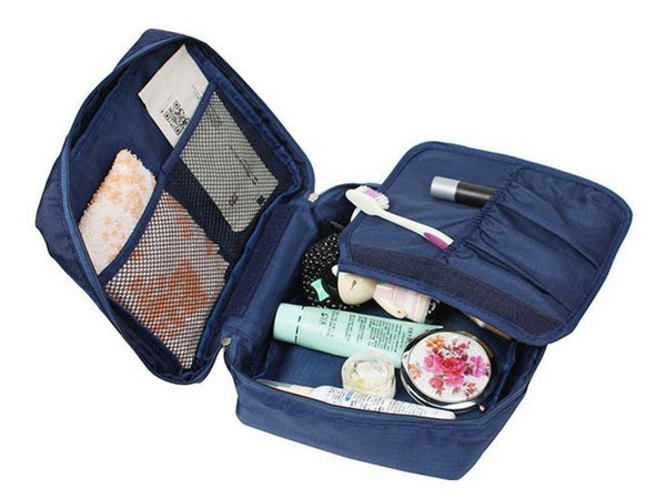 Trousse de maquillage organisateur de voyage bleu marine