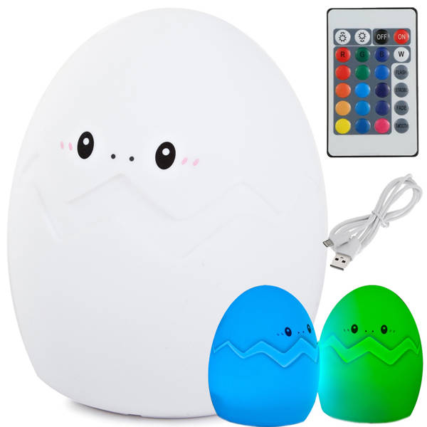 Veilleuse enfant led oeuf rgb telecommande usb