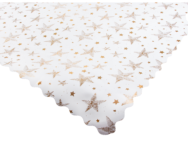 nappe de noël étoiles blanches flocons de neige 140x220cm