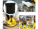 Bac à jouets blocs avec tapis sac organisateur bac à jouets avec couvercle poignées