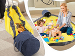 Bac à jouets blocs avec tapis sac organisateur bac à jouets avec couvercle poignées