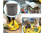 Bac à jouets blocs avec tapis sac organisateur bac à jouets avec couvercle poignées