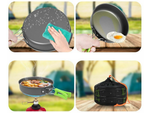 Batterie de cuisine de camping kemping kettle frying pan 18in1