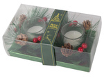 Bougies décoratives en verre bougies couronne de noël 2 pcs