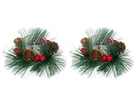 Bougies décoratives en verre bougies couronne de noël 2 pcs