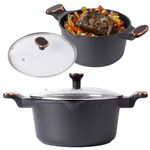 Casserole poêle avec couvercle 4.55l induction