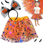 Costume d'halloween tutu jupe citrouille bandeau noeud lumineux