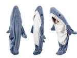 Couverture de requin pyjama vêtements de nuit costume chaud hiver capuche épais xl