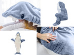 Couverture de requin pyjama vêtements de nuit costume chaud hiver capuche épais xl