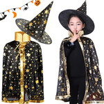 Déguisement de sorcier costume halloween cape chapeau