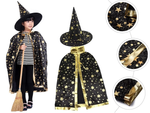 Déguisement de sorcier costume halloween cape chapeau