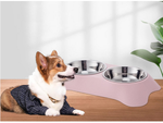 Double bol pour chien chat métal 2 bols buffet