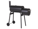 Gril de jardin grand baril de charbon de bois bbq smoker avec couvercle grille étagère roues