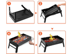 Gril de voyage mallette pliante portable charbon de bois camping bbq