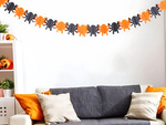 Guirlande décorative halloween citrouille/araignée papier long 3 mètres