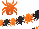 Guirlande décorative halloween citrouille/araignée papier long 3 mètres