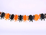 Guirlande décorative halloween citrouille/araignée papier long 3 mètres