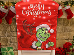 Housse de chaise festive décorative universelle grinch pour dossier