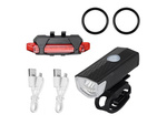 Led set rear front usb bike light