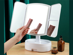 Miroir de maquillage miroir grossissant lumineux pliable à led