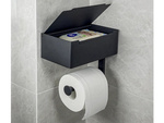 Porte-papier hygiénique avec étagère porte-mouchoirs loft noir wc