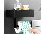 Porte-papier hygiénique avec étagère porte-mouchoirs loft noir wc