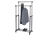 Porte-vêtements sur roulettes double grand pour chambre à coucher couloir