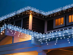 Rideau lumineux guirlande de noël décoration 300 led froid ip44