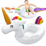 Roue gonflable bébé licorne pour nager dans l'eau de la piscine