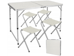 Table de tourisme table de camping pliante grande 4 chaises valise