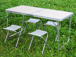 Table de tourisme table de camping pliante grande 4 chaises valise