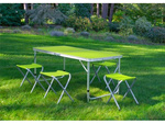 Table de tourisme table de camping pliante grande 4 chaises valise