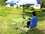 Table de tourisme table de camping pliante grande 4 chaises valise