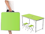 Table de tourisme table de camping pliante grande 4 chaises valise