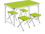 Table de tourisme table de camping pliante grande 4 chaises valise